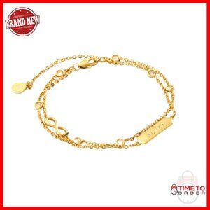Double Strand Infinity Chain Bracelet Adjustable Minimalist Sister Gift
